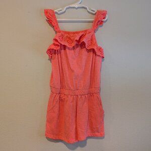 *3/$25* GAP Kids Girl's Coral Ruffle Romper with Pockets - Size Small